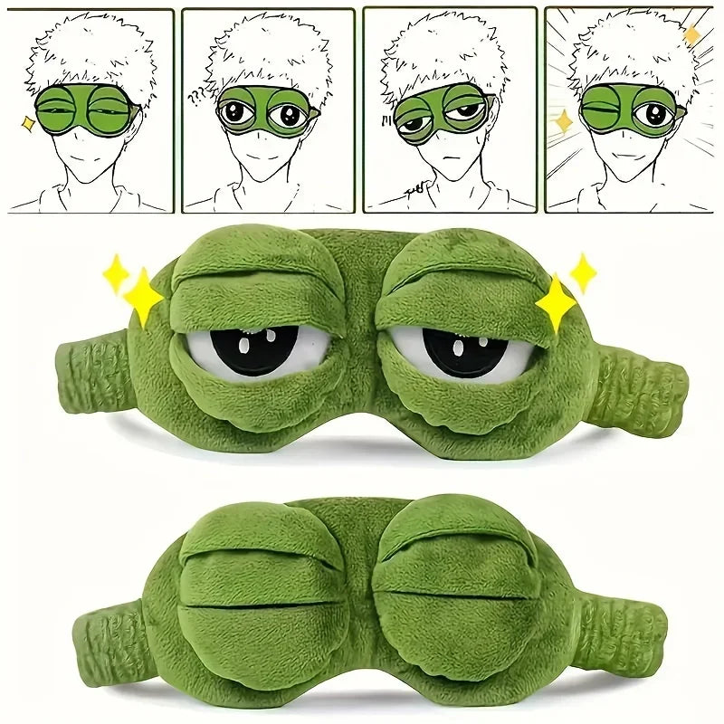 1 Cute Companion Soft Frog Sleeping Eye Mask, Comfortable Eye Protection, Suitable for Quiet Naps and Power Outages,