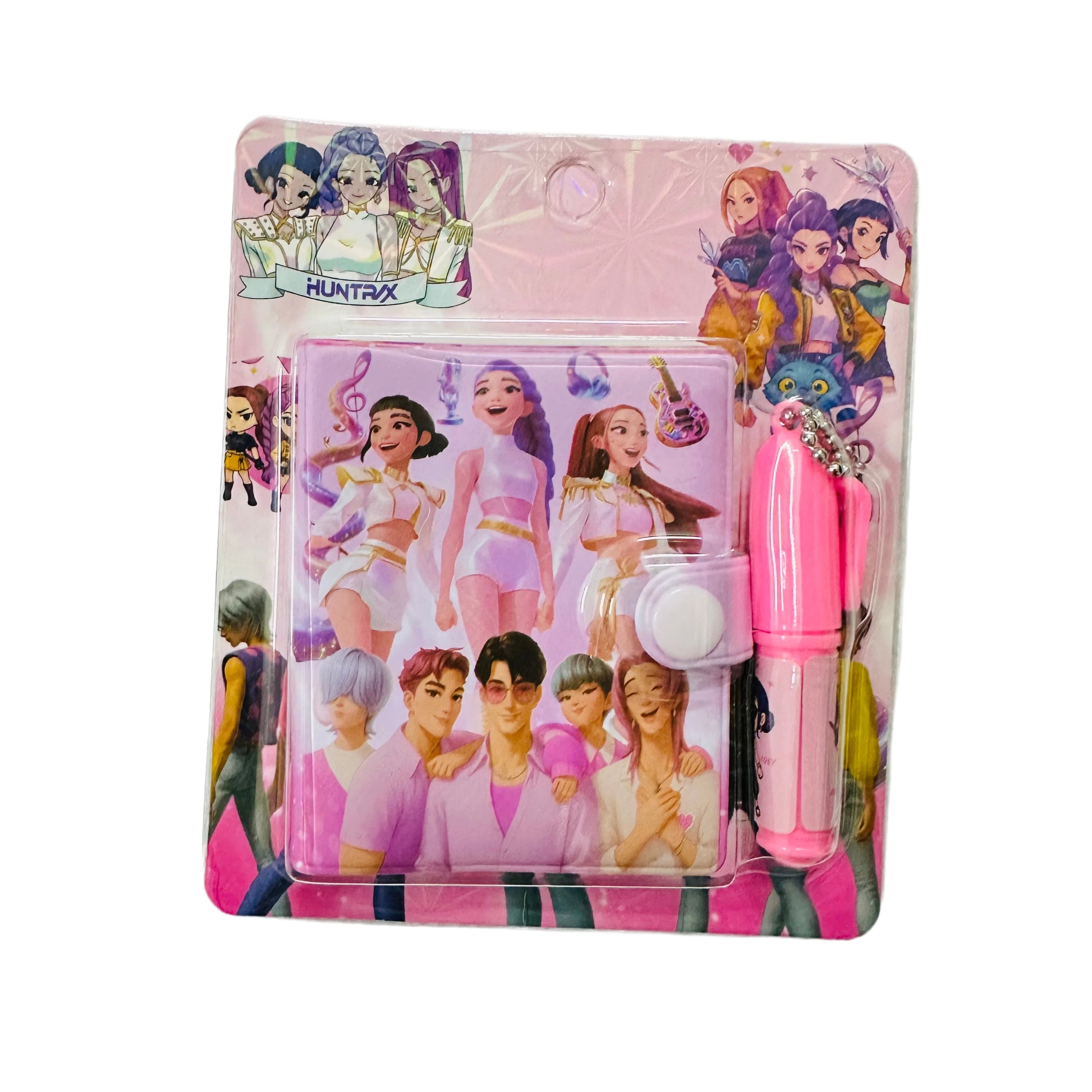 Anime Gilr Hunters Lumi Mila Zoi Mini Notebook with Ballpoint Pen, Cartoon Pocket Notepad Stationery Set School Supplies Birthda