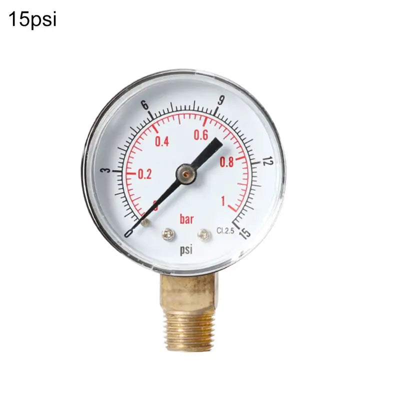 Y50 Pressure Gauge 52mm 1/4 BSPT Vertical 15,30,60,100,150,300 PSI for Mining/Home Heating/Home Pressure Measurement