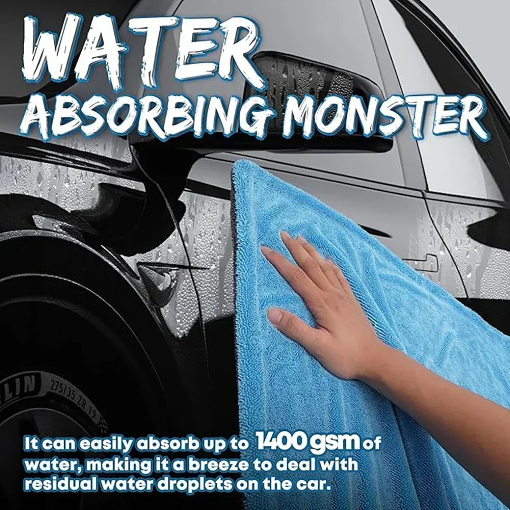1400GSM Car Towel Car Detailing Rags Quick Drying Cloth Multi-Purpose Car Wash Towel For Car Window Cleaning And Auto Care