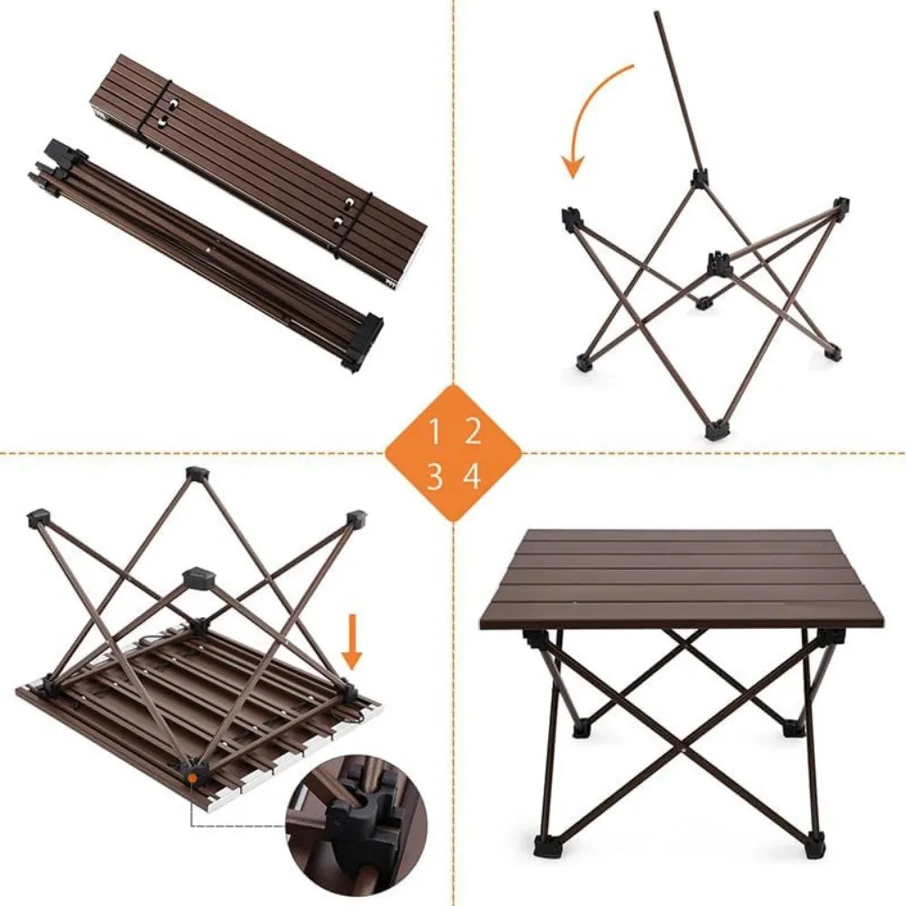 Portable Folding Camping Side Table Lightweight Aluminum for Outdoor Picnic Cooking BBQ Hiking Travel