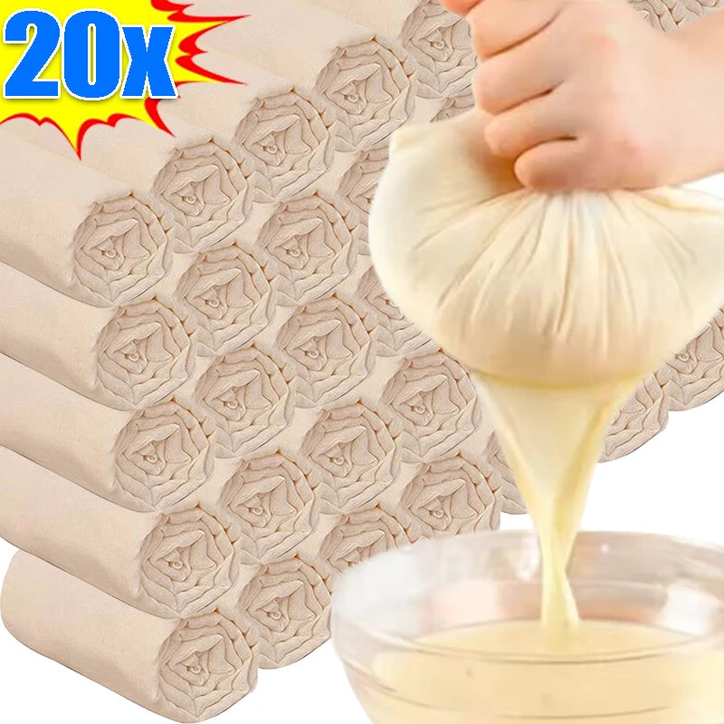 20/1x Filter Cloth Reusable Cotton Fiber Mesh Strainer Cheese Beer Tofu Homebrew Filter Cloth Kitchen Food Ferment Strainer Tool