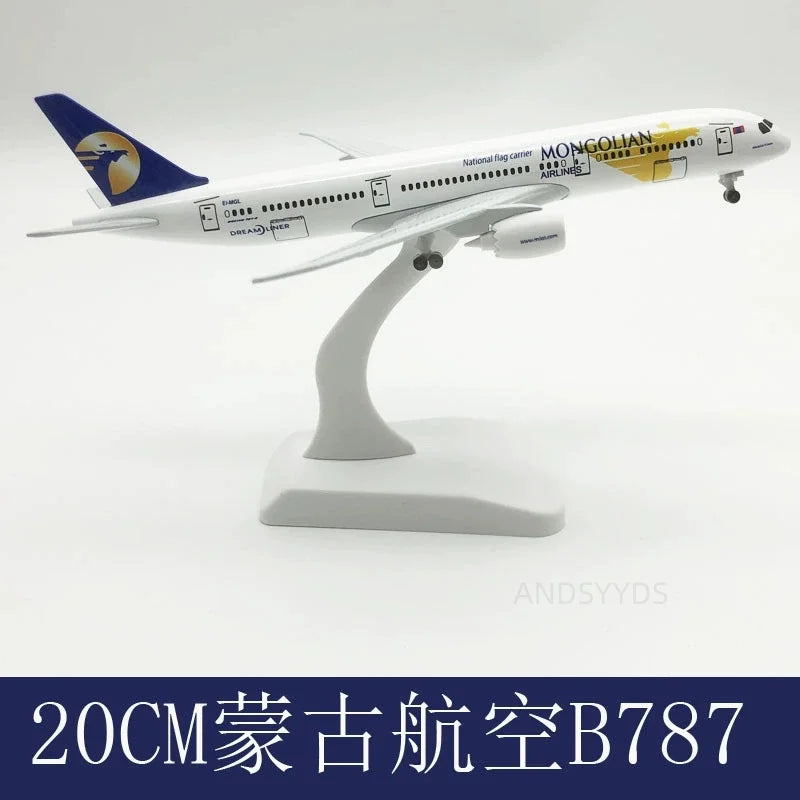 20cm 787 dreamliner Series Model Plane Aircraft Toy B787 Airlines Alloy Metal child toy plane Miniature airplane For Collection