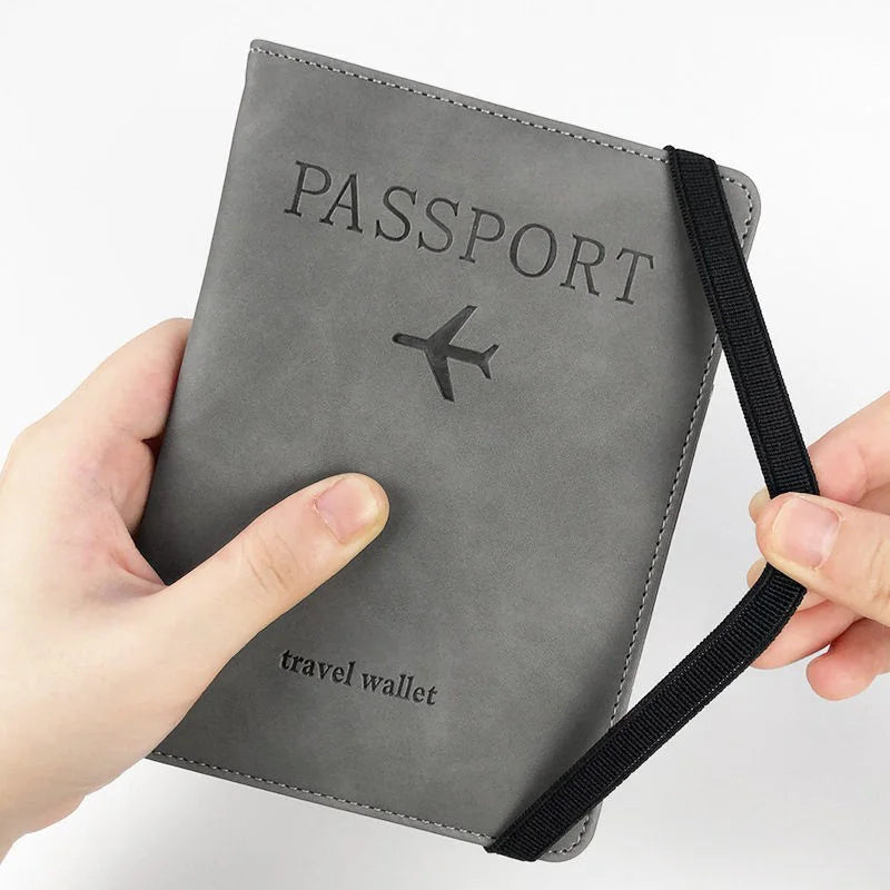 6-color Vintage PU Passport Holder with Multi Slots & Elastic Band, Multi-use Travel Wallet for Passport, Cards & Air Tickets