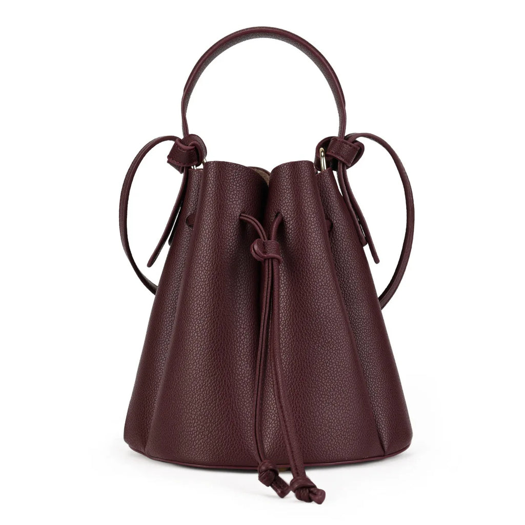 Trendy Petal Bucket Bag for Women, Vintage Drawstring Crossbody Shoulder Bag, Simple Versatile High-End Handbag