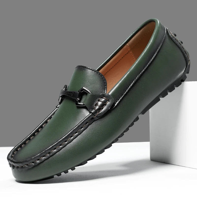 Genuine Leather Men Casual Shoes Luxury Brand Mens Loafers Moccasins Breathable Slip on Italian Driving Shoes Chaussure Homme