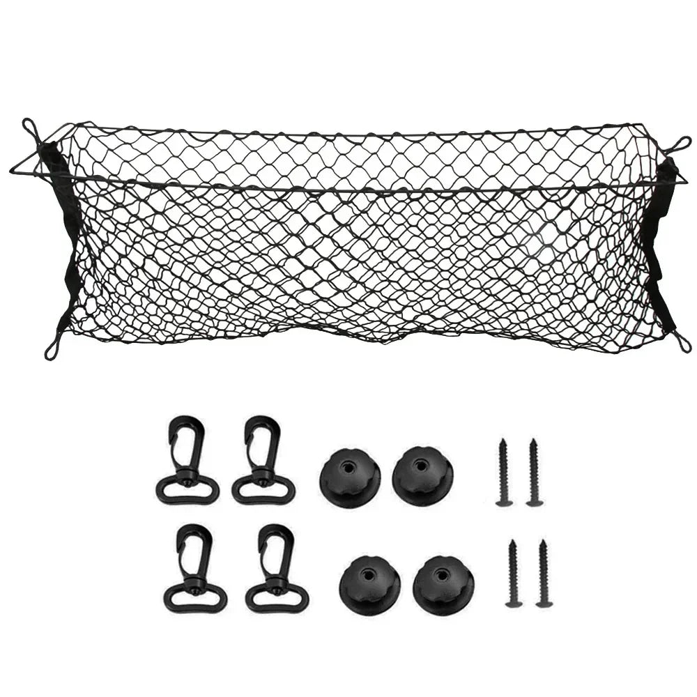 90x40 / 40x110 / 60x110 CM Car Trunk Rear Elastic Storage Cargo Luggage Nylon Mesh Net Holder With 4 Plastic Hooks Pockets