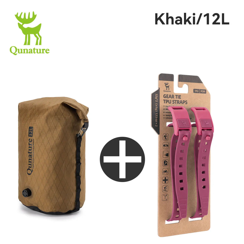 Qunature 2Pcs/set Bikepacking Fully Waterproof Compression Bag Hiking Lightweight Bicycle Gear for Road Mountain Bike Travel 12L