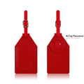 PU Leather Luggage Tag with Tracker Holder Privacy Flap ID Card Window Adjustable Buckle Travel Suitcase Name Label Accessories