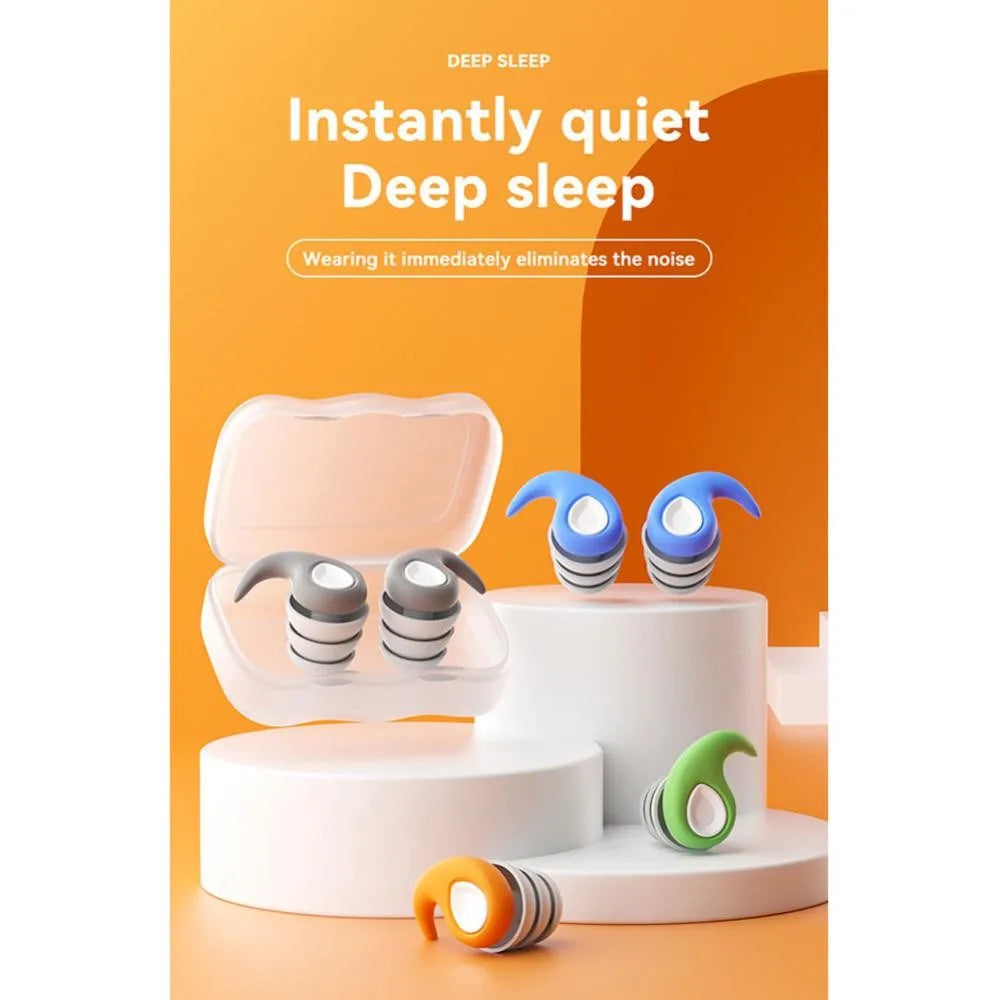 Three Layer Silicone Noise Reduction Earplugs Soft Comfortable Sound Insulation Sleeping Earplugs for Adults Children