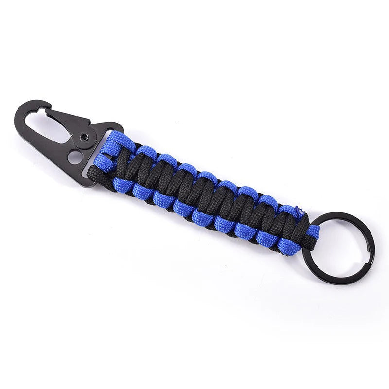 Outdoor Paracord Rope Keychain EDC Survival Kit Cord Lanyard Military Emergency Key Chain For Hiking Camping 5 Colors Wholesale