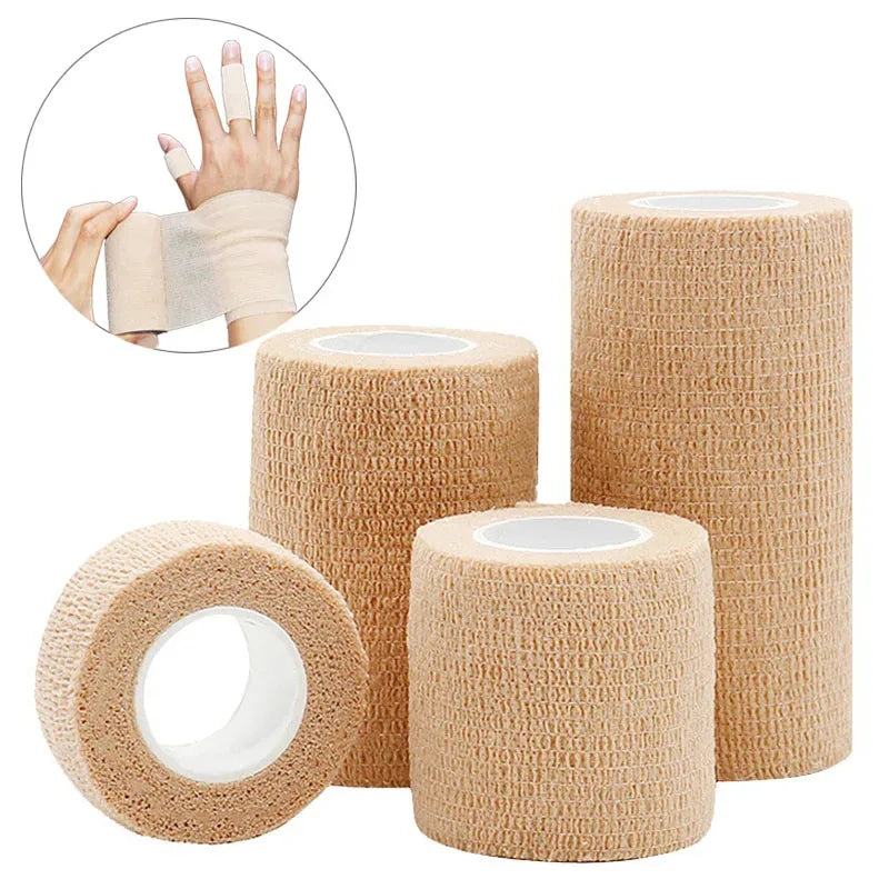 1/10 Rolls  Adhesive Bandage Elastic Breathable Sports Self Adhesive Tape Beige Wrap Finger Tape For Wrist Ankle