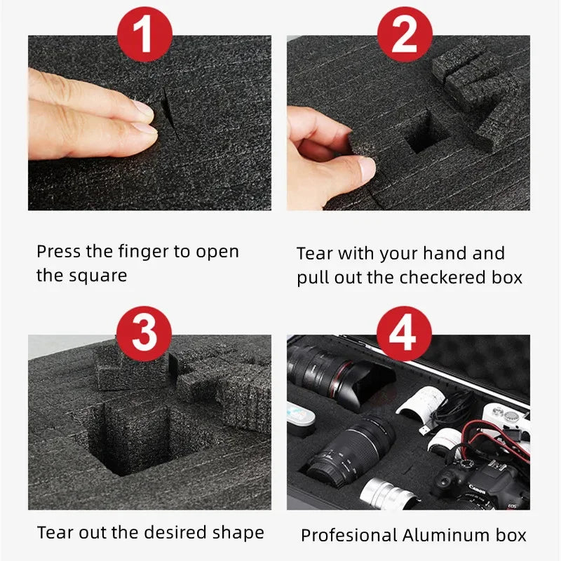 Foam Tool Box Organizer Aluminum Suitcase Tool Case for Mechanic Hardware Toolbox Storage Boxes Hard Case Tool Box Flight Case