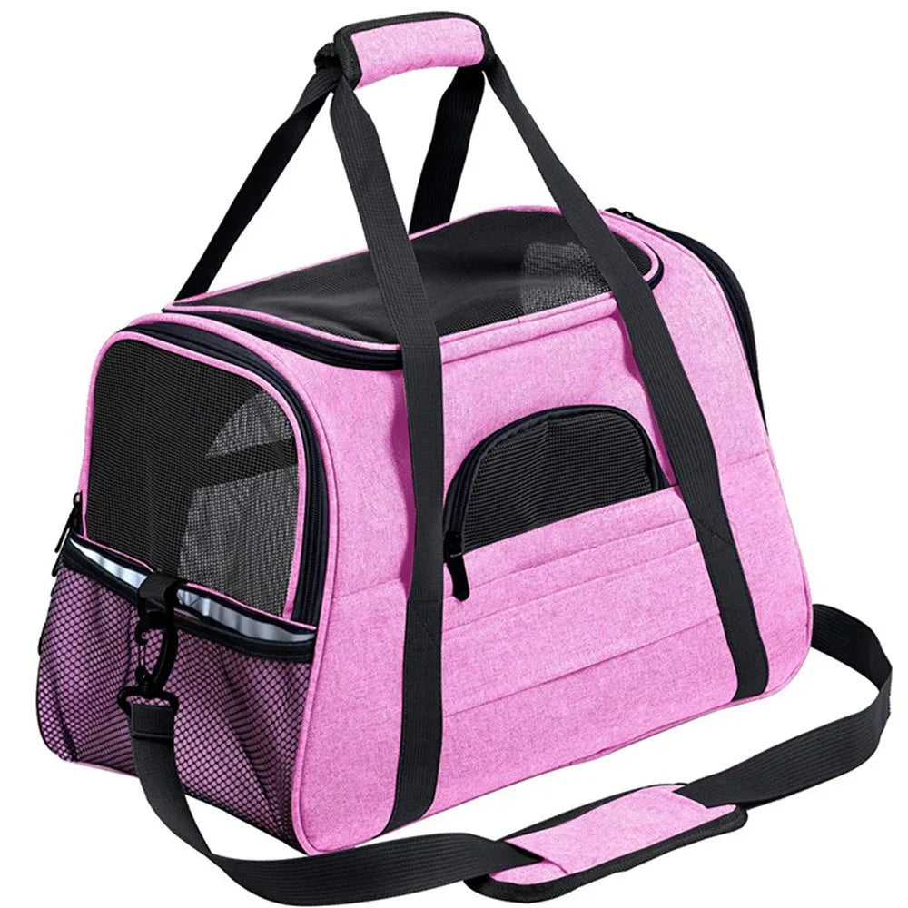 Pet Carrier Bag Foldable Small Dog Cat Carrying Out Bags Expansion Pet Travel Bag Mesh Breathable Expansion Crossbody Handbag