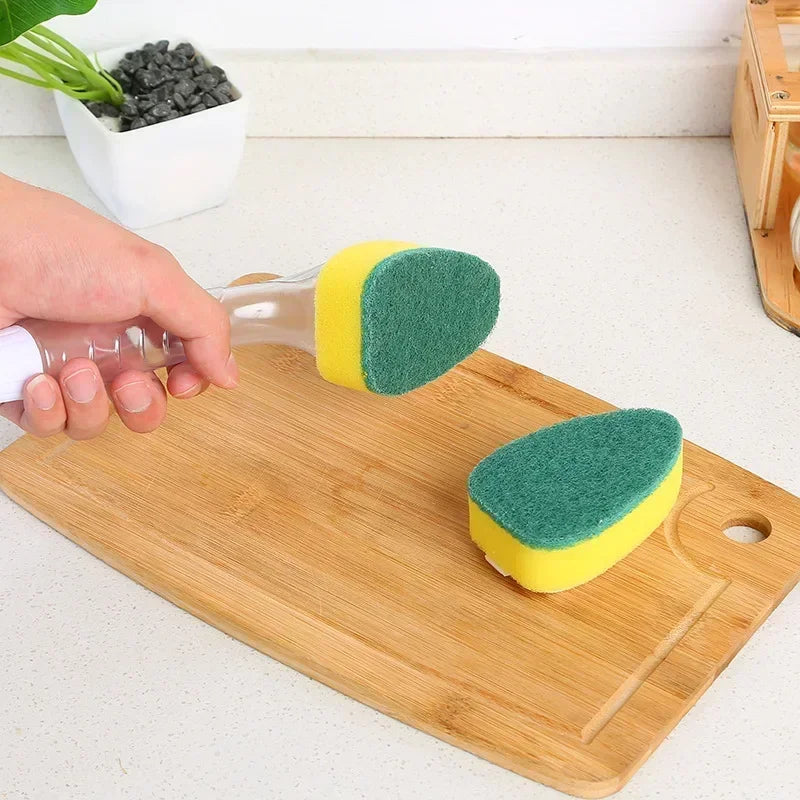 Sponge soap dispenses dishwashing scrub Dishwashing sponge replacement head kitchen sink washing tool