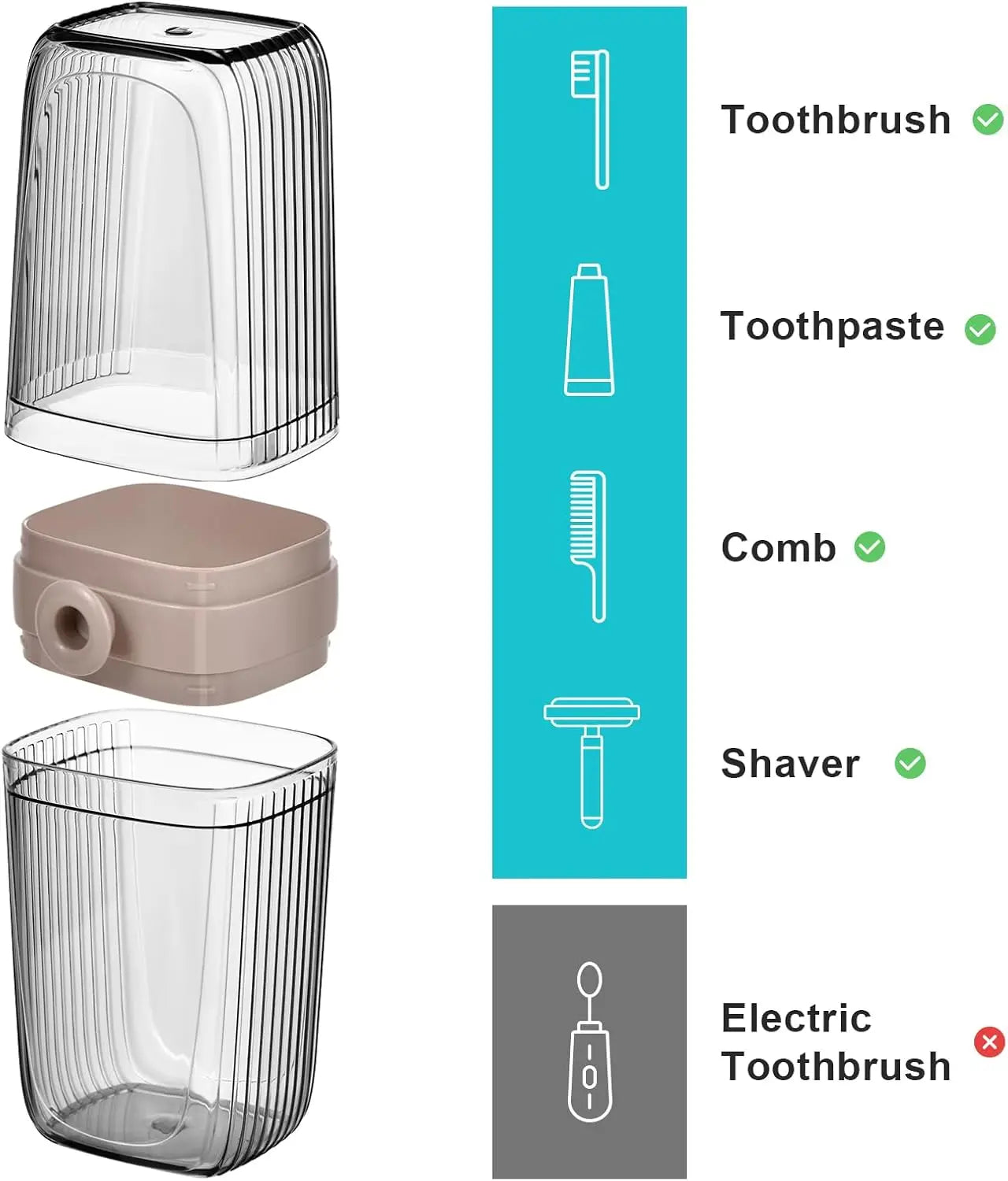 Gray Toothbrush Travel Case Portable Leakproof Travel Soap Container Dish Tray Holder with Cover for Trip Bathroom Camping