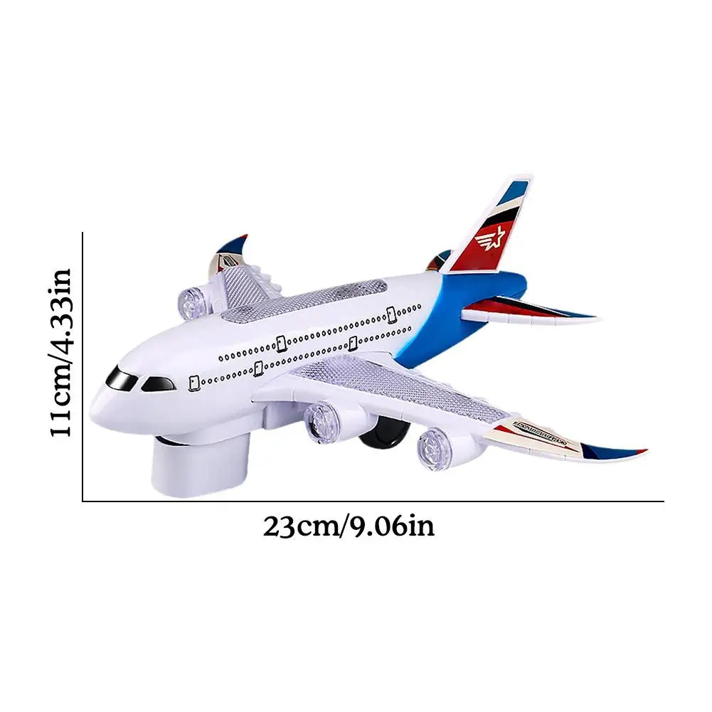 Electronic Aeroplane Toy with Music Autopilot Flash Sound Aircraft Automatic Rotation Plane t Airplane Toy