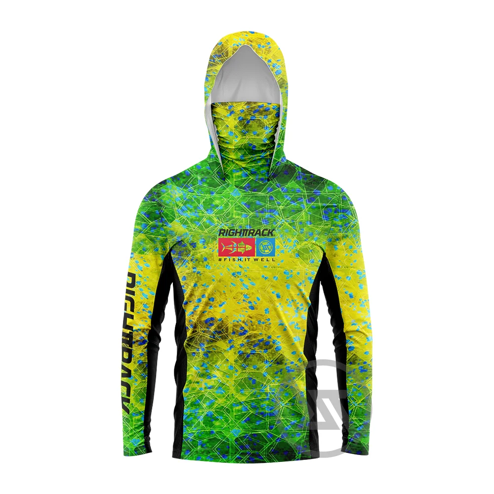 HotSale Men's Mask Hoodies Fishing Shirts Camo For Hunting Climbing Camping Hiking Sun Protection Breathable RIGHTTRACK Clothing
