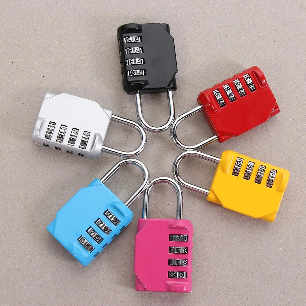 Rust-proof Metal Code Lock Resettable Padlock Travel Accessories 4 Dial Digit Password Lock