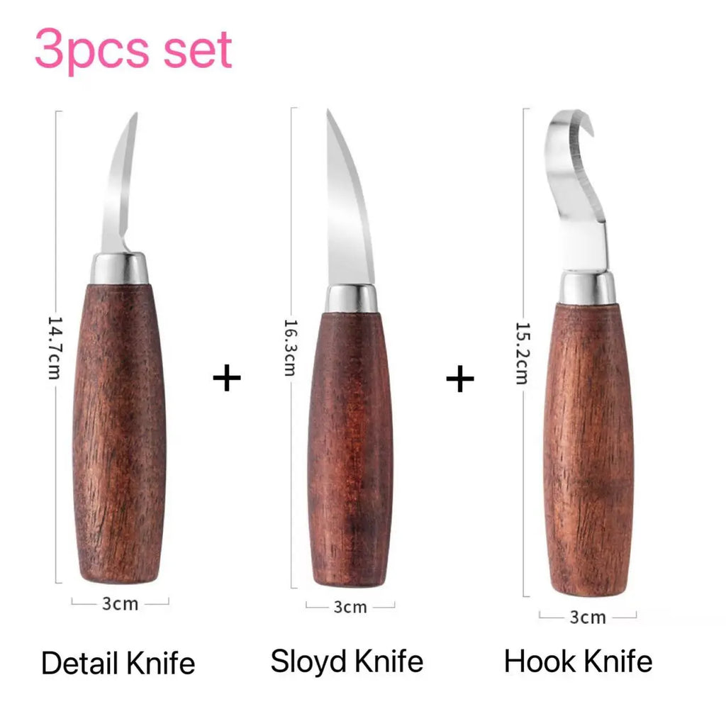 Wood Carving Tools Set Hand Chisel Cutter DIY Woodworking Knife for Spoon Pumpkin Sculpting Gift for Beginners