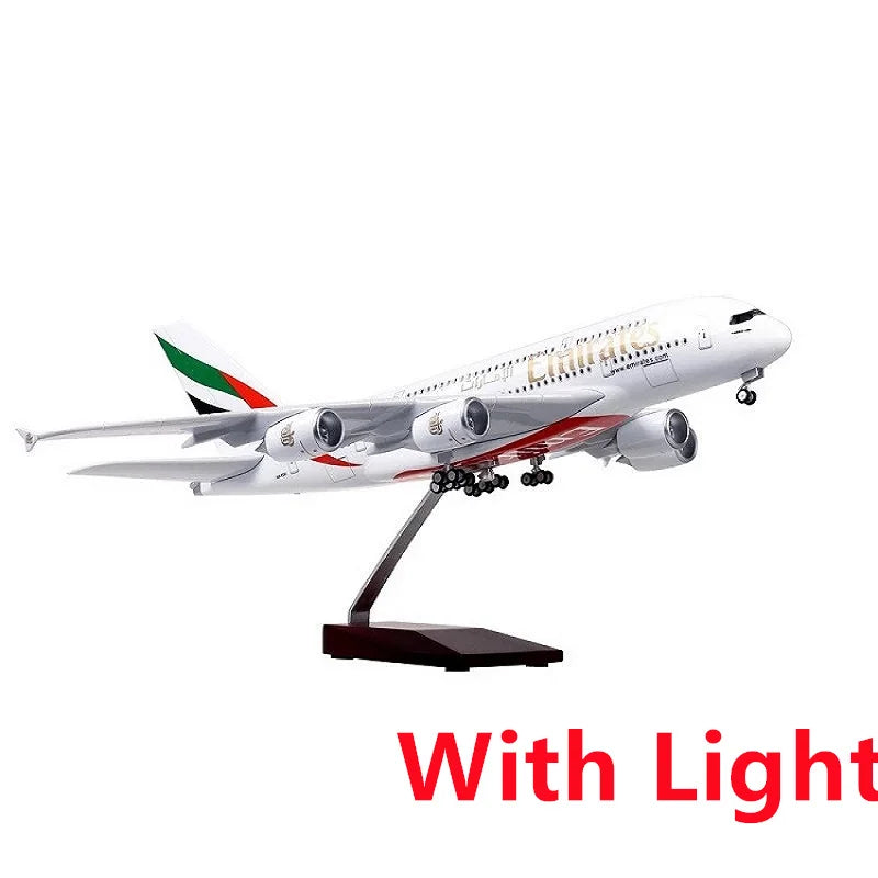 Airbus A380 UAE/Emirates Toy Plane Model 1/160 Scale 18 inchs Large Model Airplane Toy Kits with Stand Airliner Model Plane