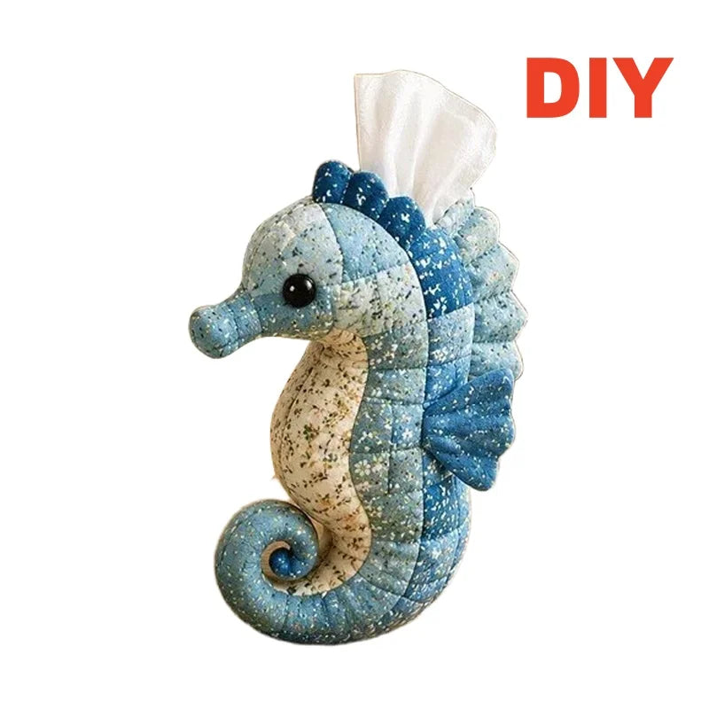 DIY Patchwork Tissue Box Cover Kit Precut Cloth Sewing Thread Tools Handmade Napkin Holder Craft Hobby Home Table Decor Gift
