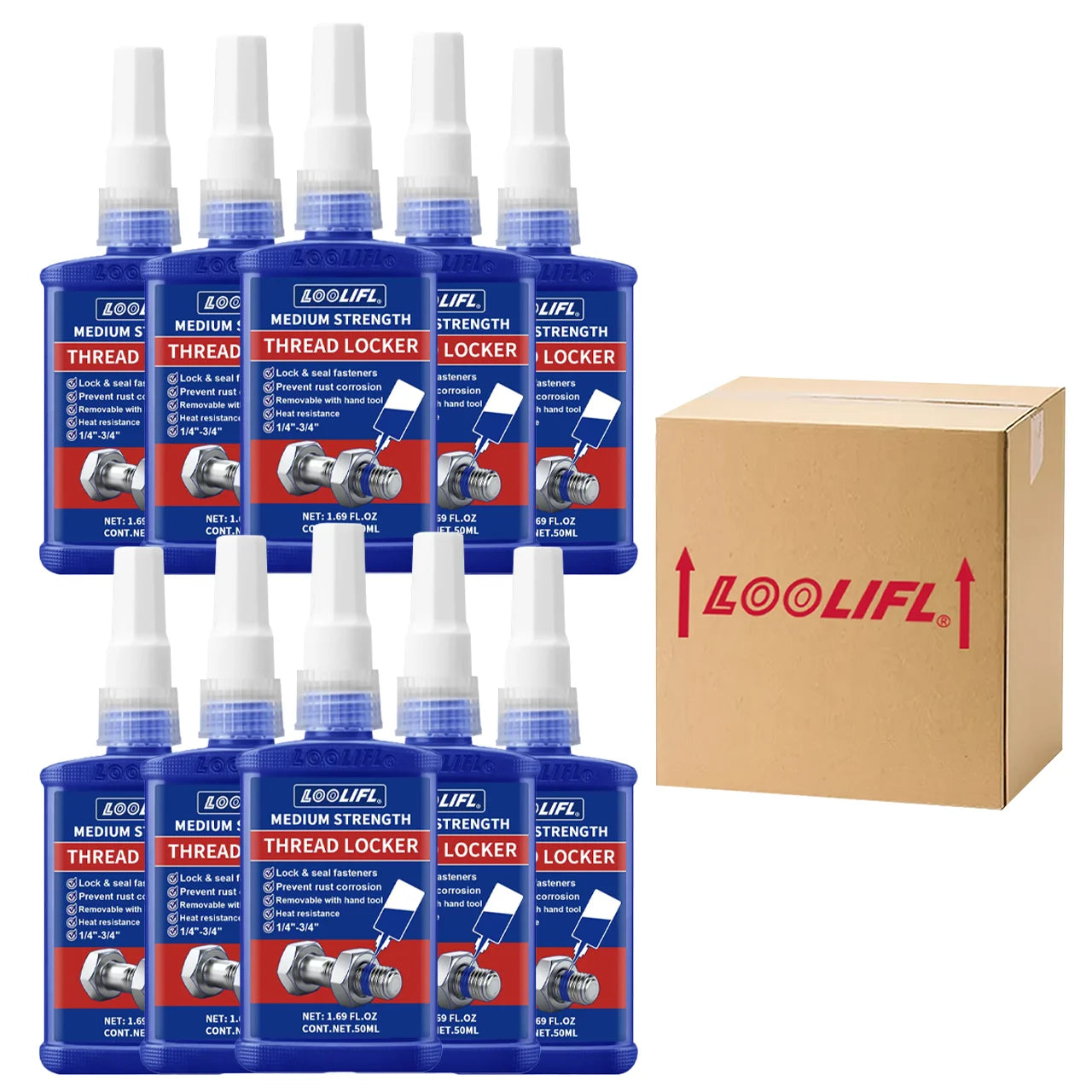 Threadlocker, Fast-Drying, Medium-Strength Screw Locking Agent, Anaerobic Adhesive, Anti-Loosening Screw Glue, Nut and Screw Fastening Adhesive, Removable