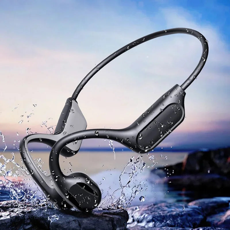 NEW IPX8 Sports Bone Conduction Bluetooth Earphones HiFi Sound Bluetooth 6.0 Wireless Headest with Mic for Swimming Running