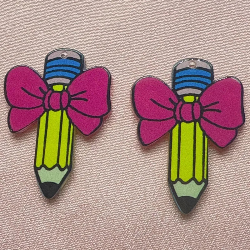 10pcs Butterfly Knot Opening Season Graduation Season Pencil Cute Creative Personalized Acrylic Pendant