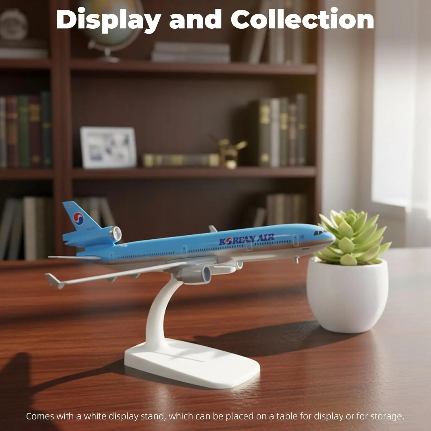 20cm Korean MD-11 Toy Airplane Model Kit 1/300 Scale Alloy Diecast Airplane Model with Stand wheel for Collections and Displays