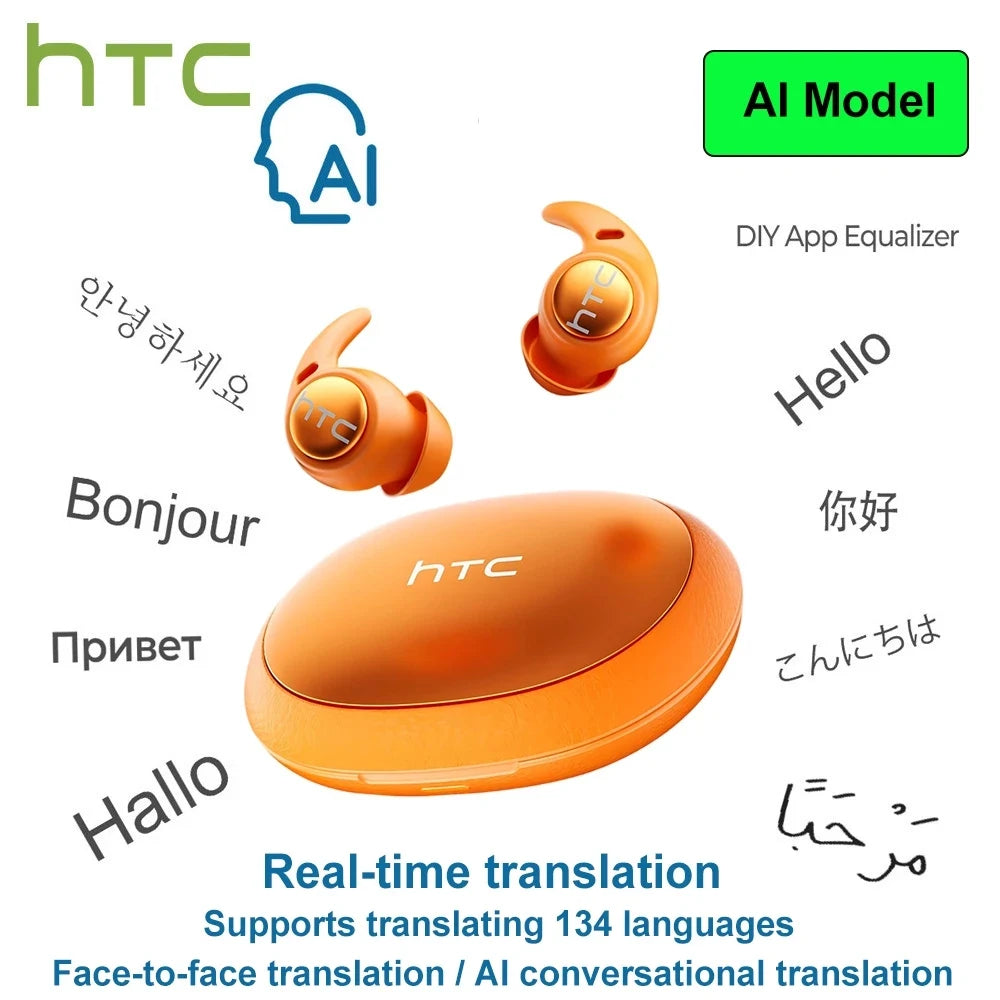 Sleeping Noise Reduction Earbuds HTC Original NE76 AI Translation Wireless Bluetooth Earphones HIFI Music Stereo Sound Headphone