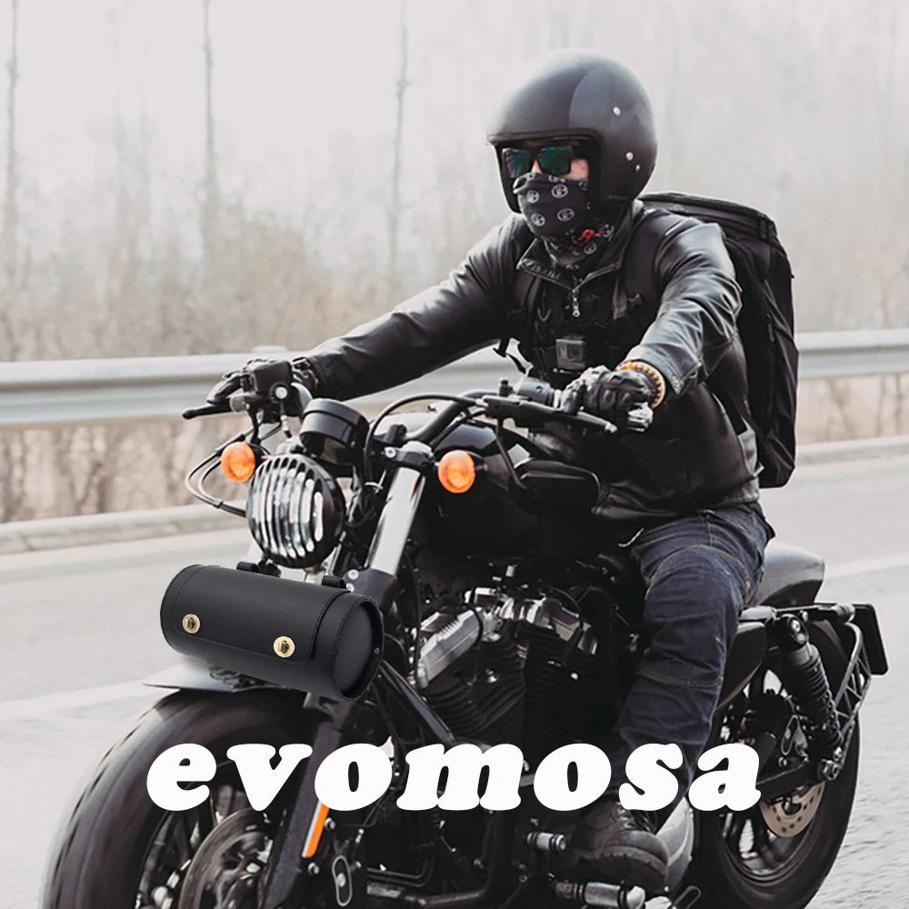Motorcycle Bag Saddlebags PU Leather Front Fork Tail Tool Bag Luggage For Harley Chopper Bobber Cruiser Sportster XL 883 1200