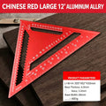 Red Triangular Aluminum Precision Square Ruler Woodworking Measuring Tool For Home Decoration Engineering Design