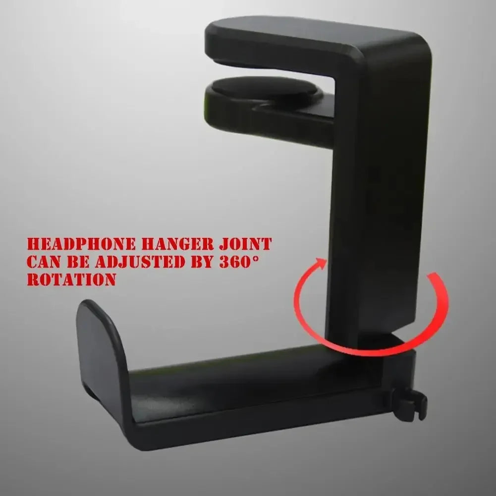 Drilling Free Installation Headset Desk Hook Adjustable Earphone Clip Non Slip Gaming Headset Holder Stand for Office Travel