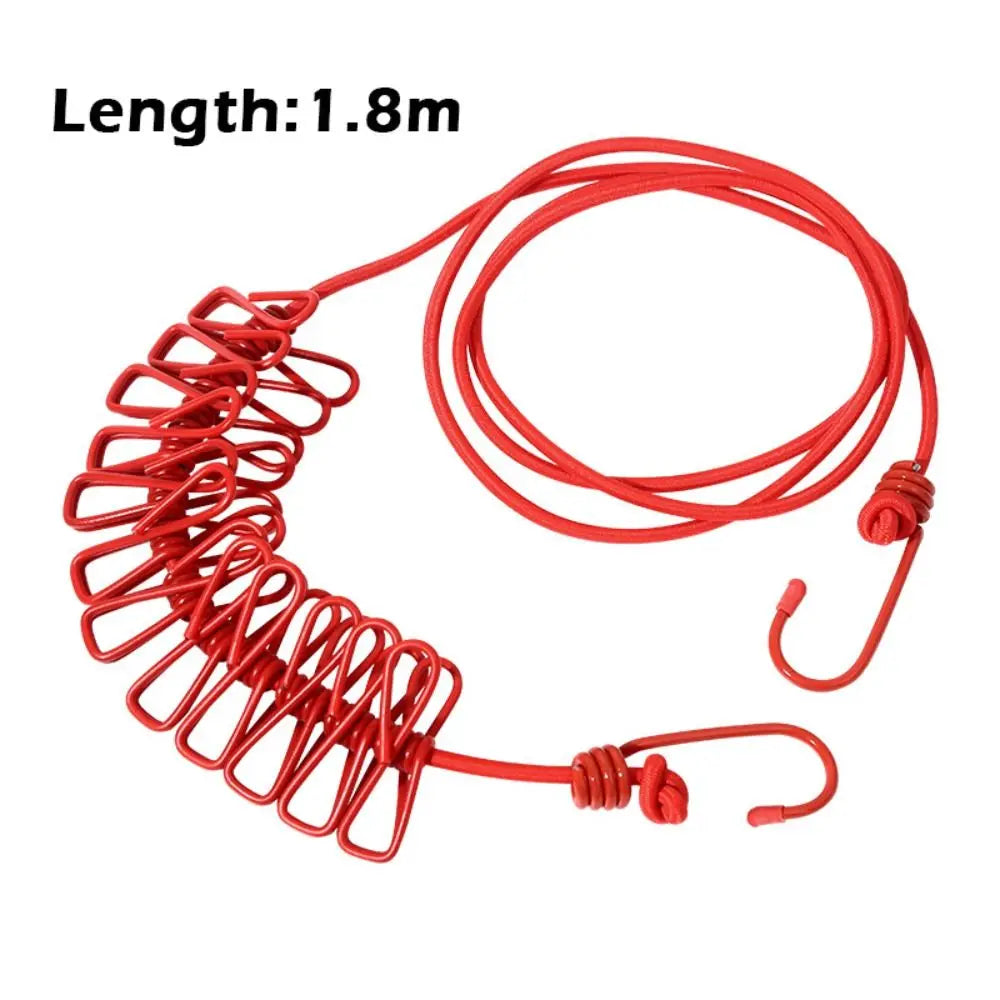 Portable Windproof Clothesline with 12 Clips Colorful Travel Clothesline Clothesline Rope Outdoor