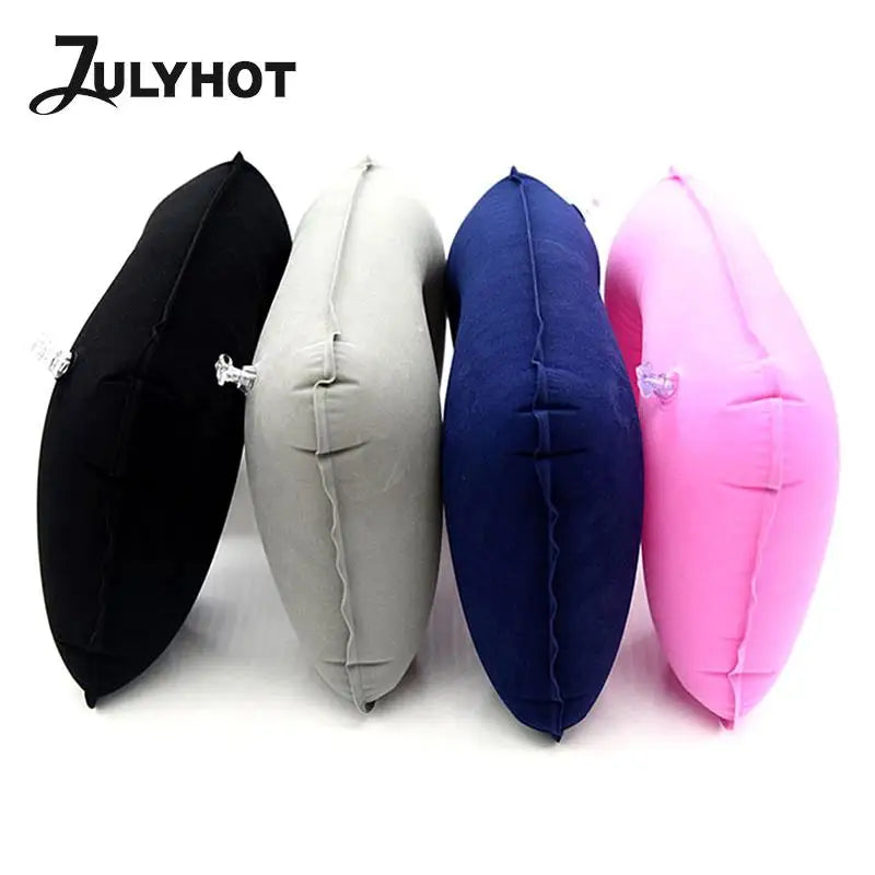 Outdoor Travel U-Shape Inflatable Pillow Airplane Soft Neck Pillows Health Sleep Head Cushion Ring Pillow Folding Cushion