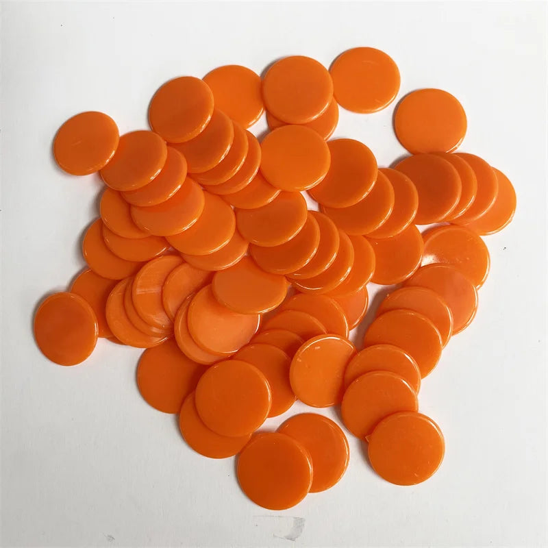 100pcs 19mm Transparent Chips Plastic Counting Supplies Counters For Maths Board Game Token