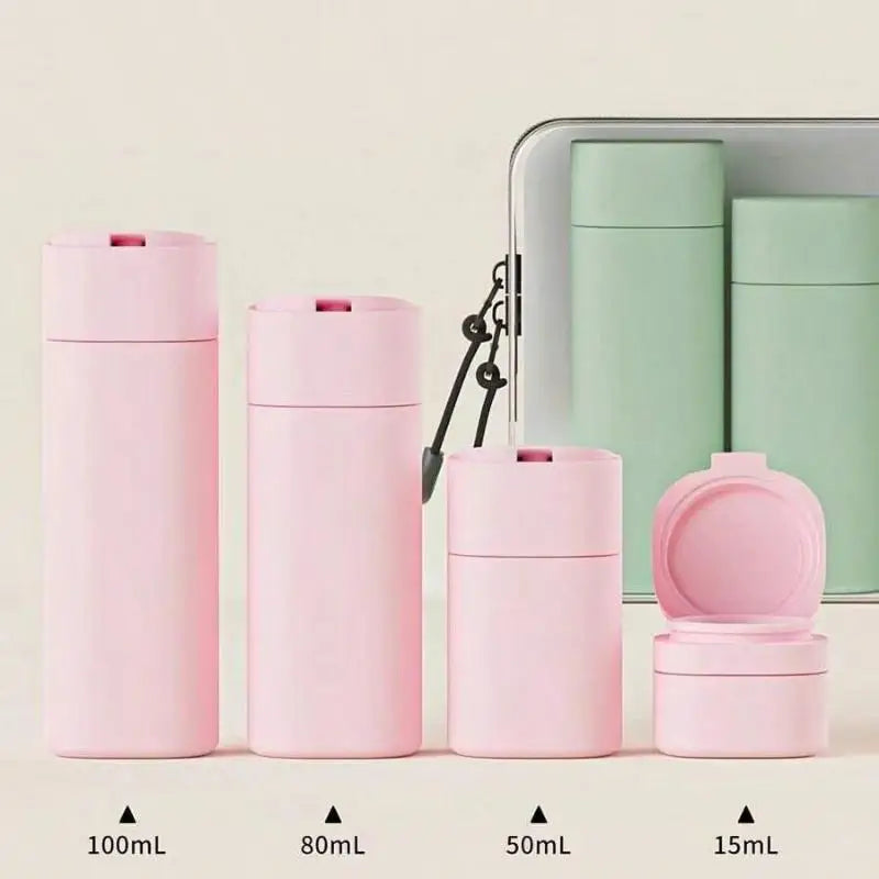 5 Pcs/Set Hydrating Makeup Dispensing Bottles, Portable Lotions, Shampoos, Traveling, Refillable, Squeezed Empty Bottles