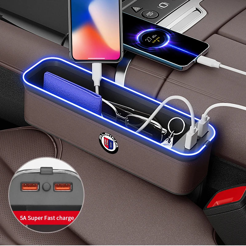For ALPINA B3 B4 B5 B7 B8 D3 D4 D5 XD3 XD4 XB7 G05 G10 G20 G30 G60 G82 E60 E87 E92 F10 F20 F30 Car Seat Gap Festoon Storage Box