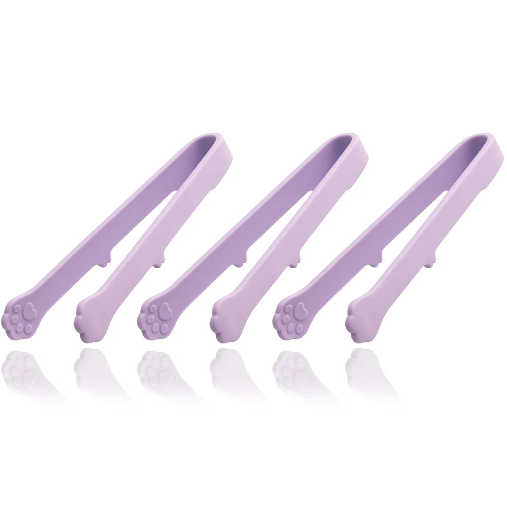 3Pcs Silicone Ice Tongs Bread Cake Clamps Salad Coffee Sugar Cubes Clips for Restaurant Bar Party Serving Tongs Kitchen Tools