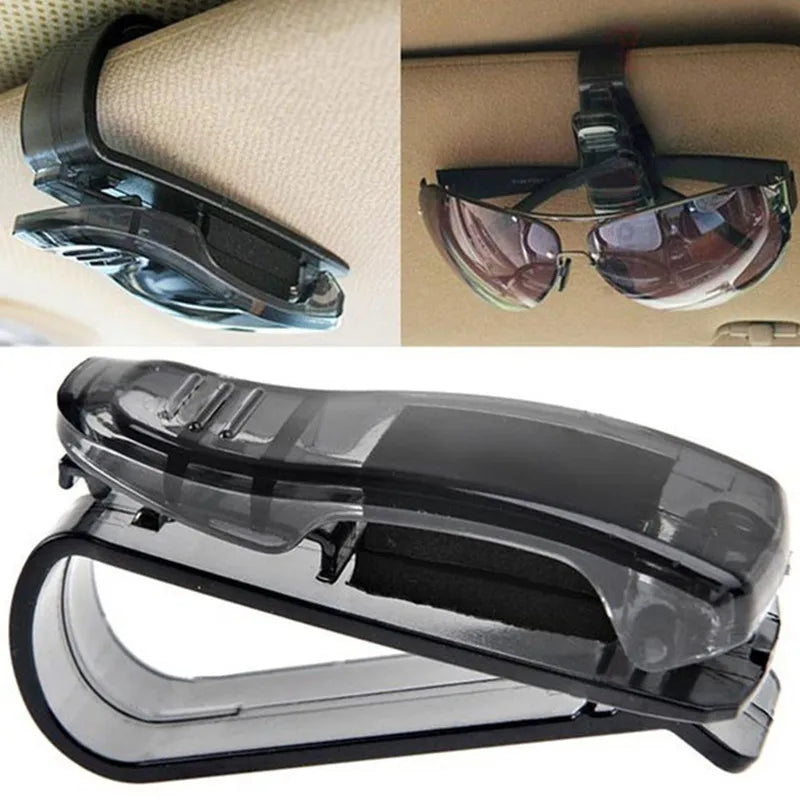 Universal Car Sun Visor Clip Sunglasses Holder Stand Fastener - Eyeglasses Pen Case Card Ticket Organizer Auto Accessories