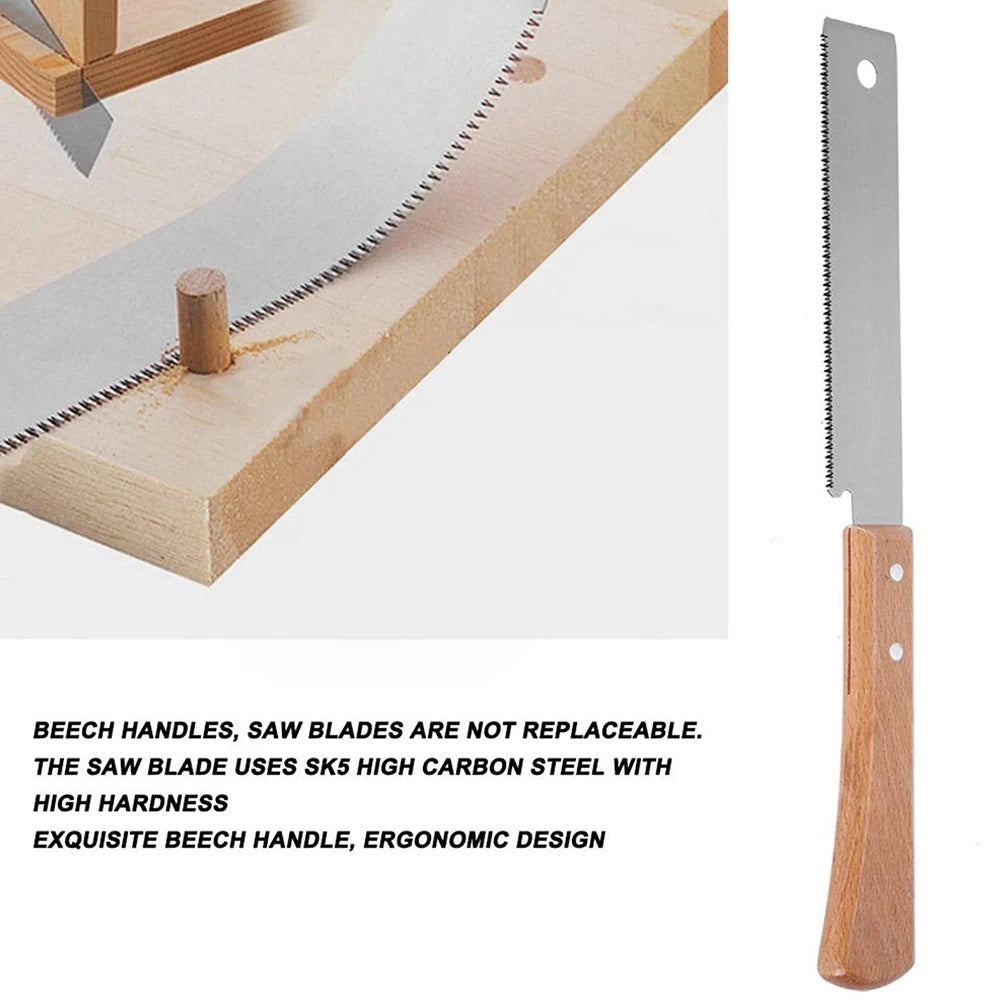 12 Inch Flush Cut Saw Wooden Straight Handle Hand Saw Single Edge Pull Saw Woodworking Trim Tool for Carpentry DIY Pruning