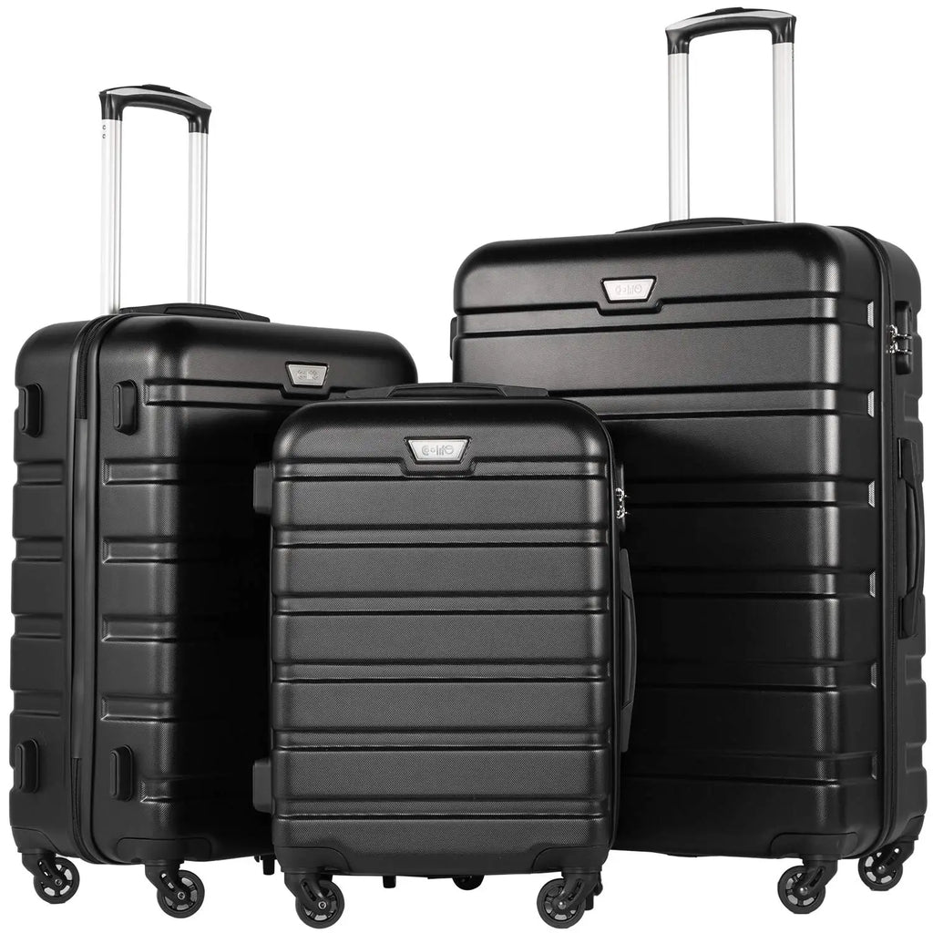 3 Piece Lightweight Hardside Spinner Luggage Set with Secure TSA Lock Travel Suitcases, Customize
