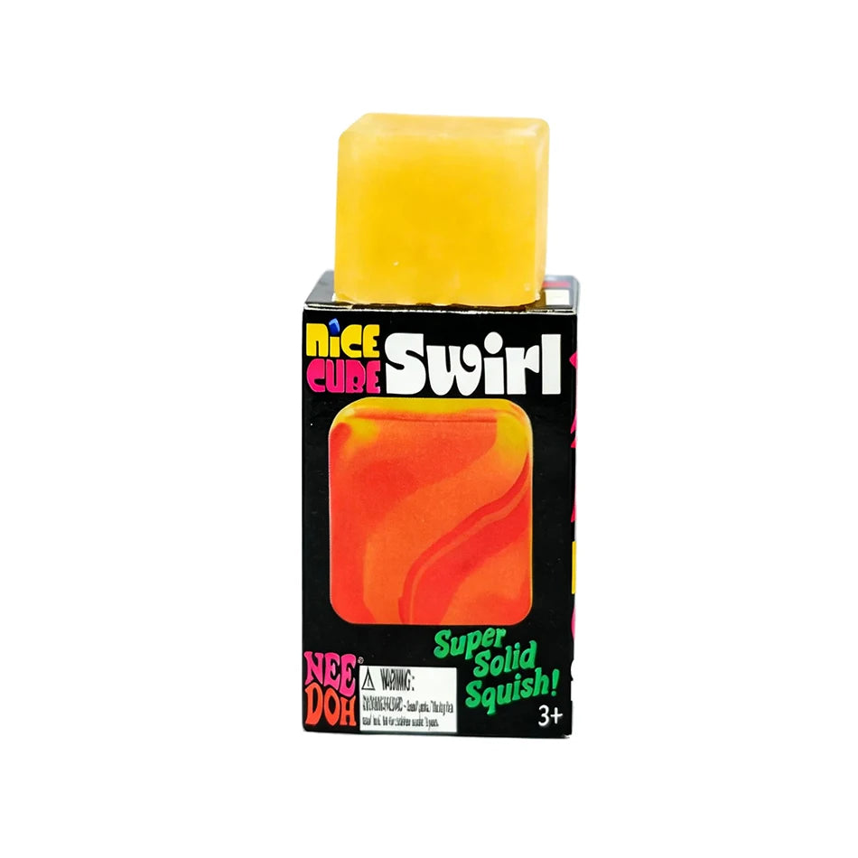 Needoh Cubo Sensorial Antiestrés Suave y Glutinoso Relleno de Gel, Bola Elástica, Caja Sorpresa de Hielo Suave, Rebote Lento
