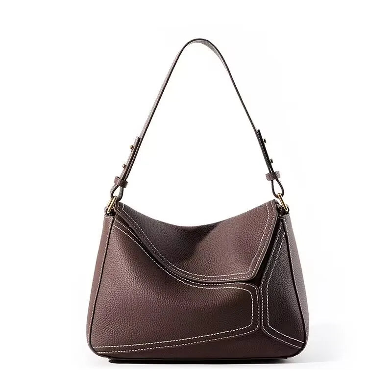 Luxury New Design Handbags Female Crossbody Bag Vintage High-end Geometry Genuine Cowhide Leather Bag Women Fashion Underarm Bag