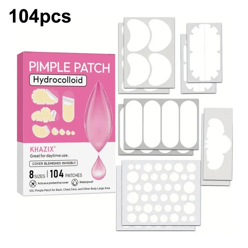 Large Pimple Patches Bulk for Face, 9 Styles Hydrocolloid Acne Patches for Covering Body, Forehead, Chin Blemishes Zit Breakouts