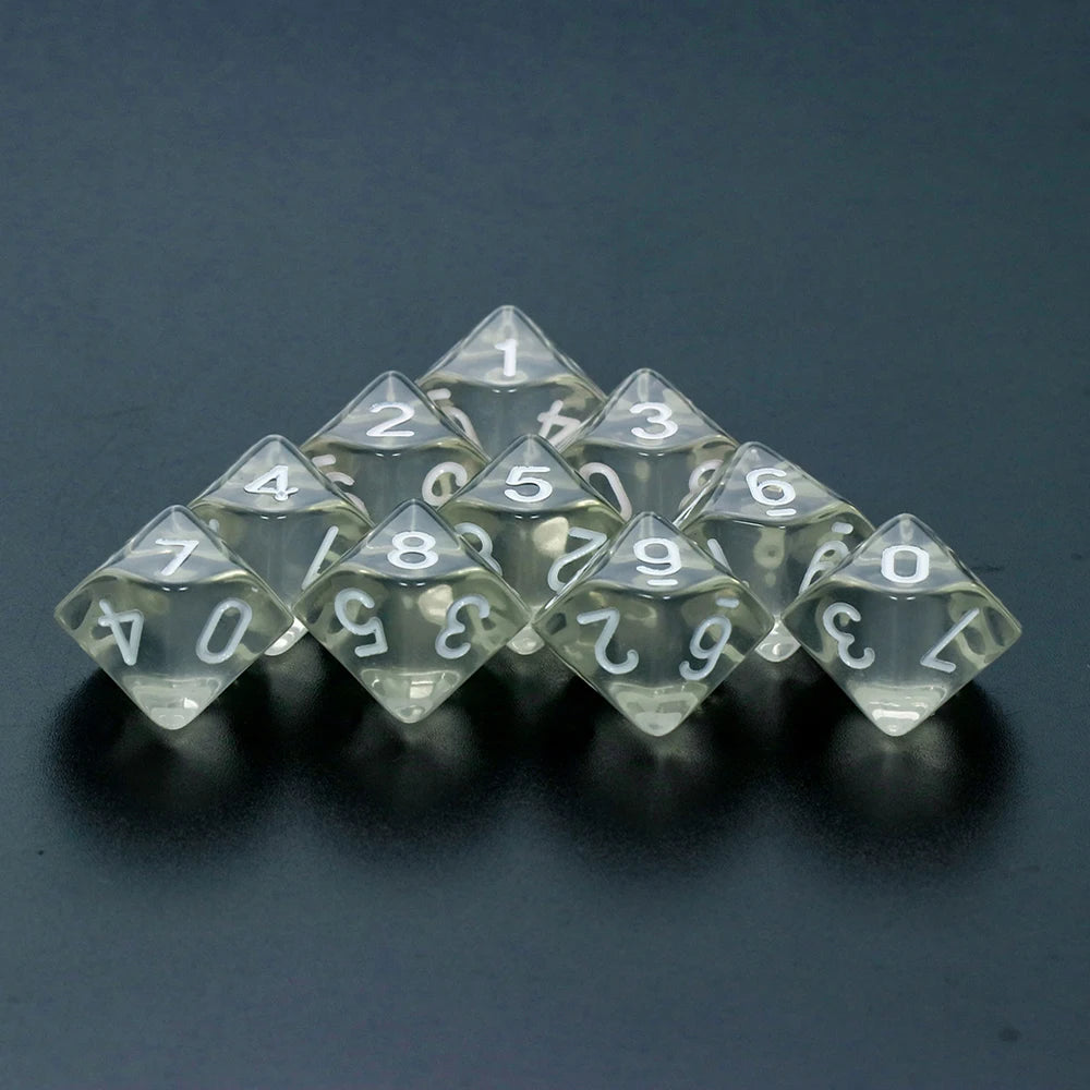 Board Game D10 Dice 10pcs Digital 0-9 Polyhedral Dice for Table Role Playing Game DND COC