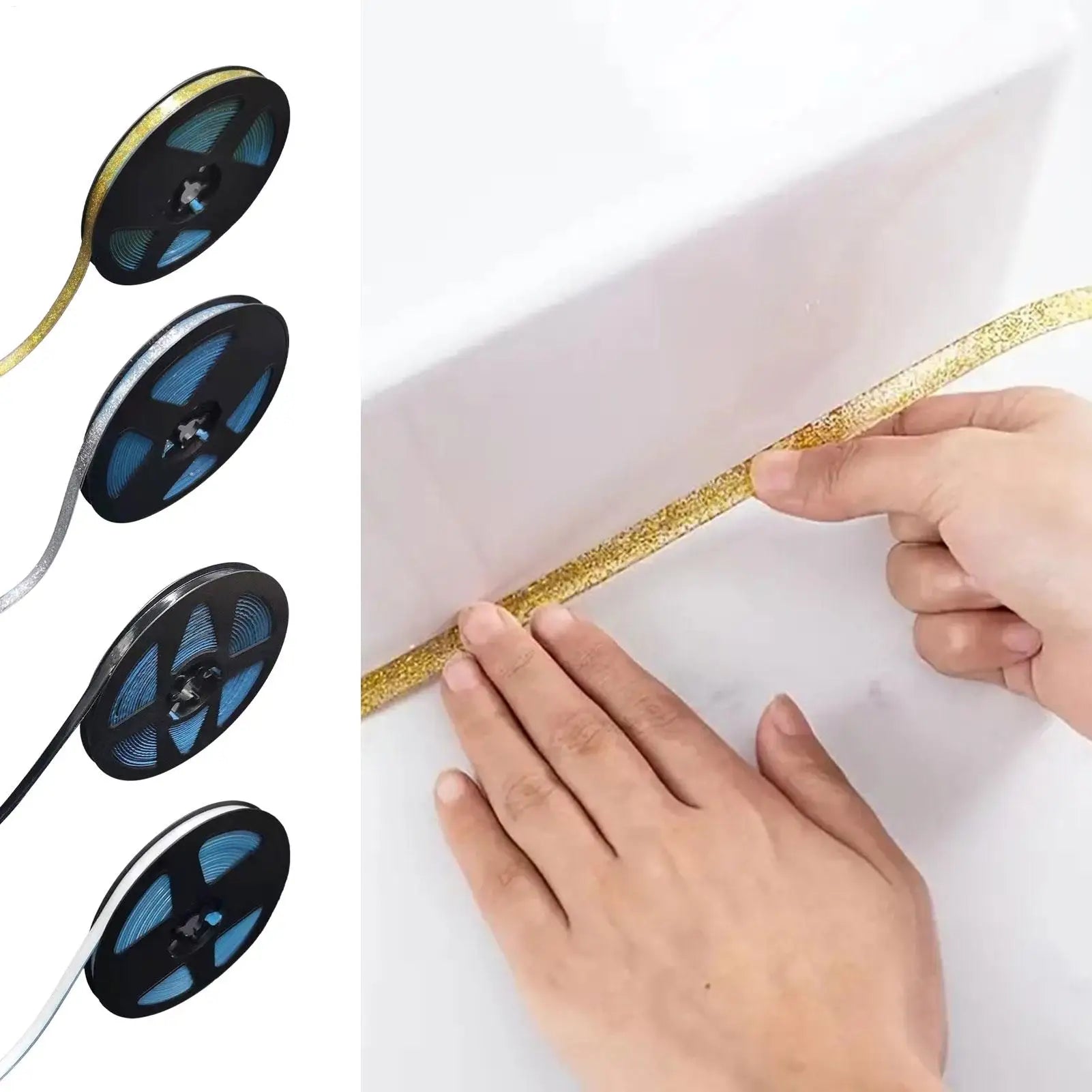 Self Adhesive Caulk Tape 6m Waterproof Sealing Strip Beautiful Stitching for Bathroom Kitchen Countertop Gap Floor Wall Repair