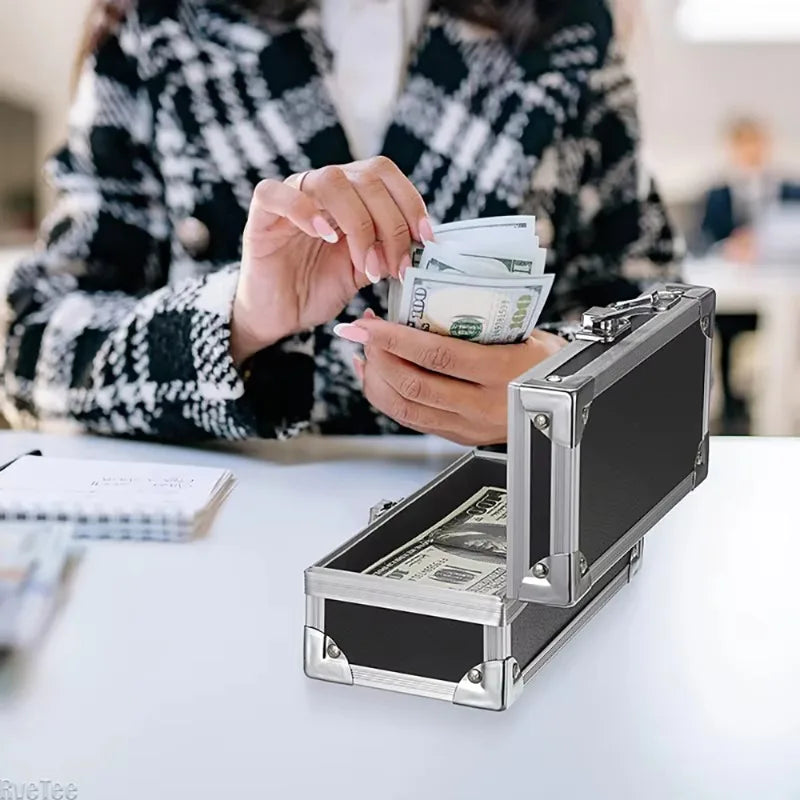 Portable Aluminum Tool Boxes Silver Metal Safety Equipment Cases Instrument Storage Case Cash Jewelry Organizers Rugged Toolbox