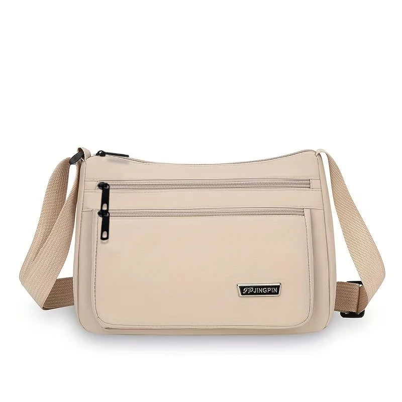 Casual Multi-pocket Crossbody Purse Adjustable Wide Strap, Multi Color Option Bag for Travel Outdoor Leisure City Outings